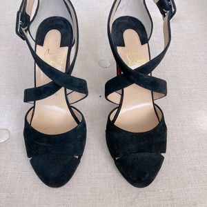 Christian Louboutin Black Suede Pumps sz 8 + original box